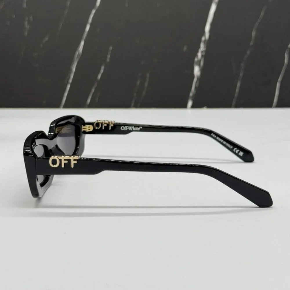 NEW OFF-WHITE OERI13C RENTON 1007 SUNGLASSES WOMEN OVAL BLACK EYEWEAR